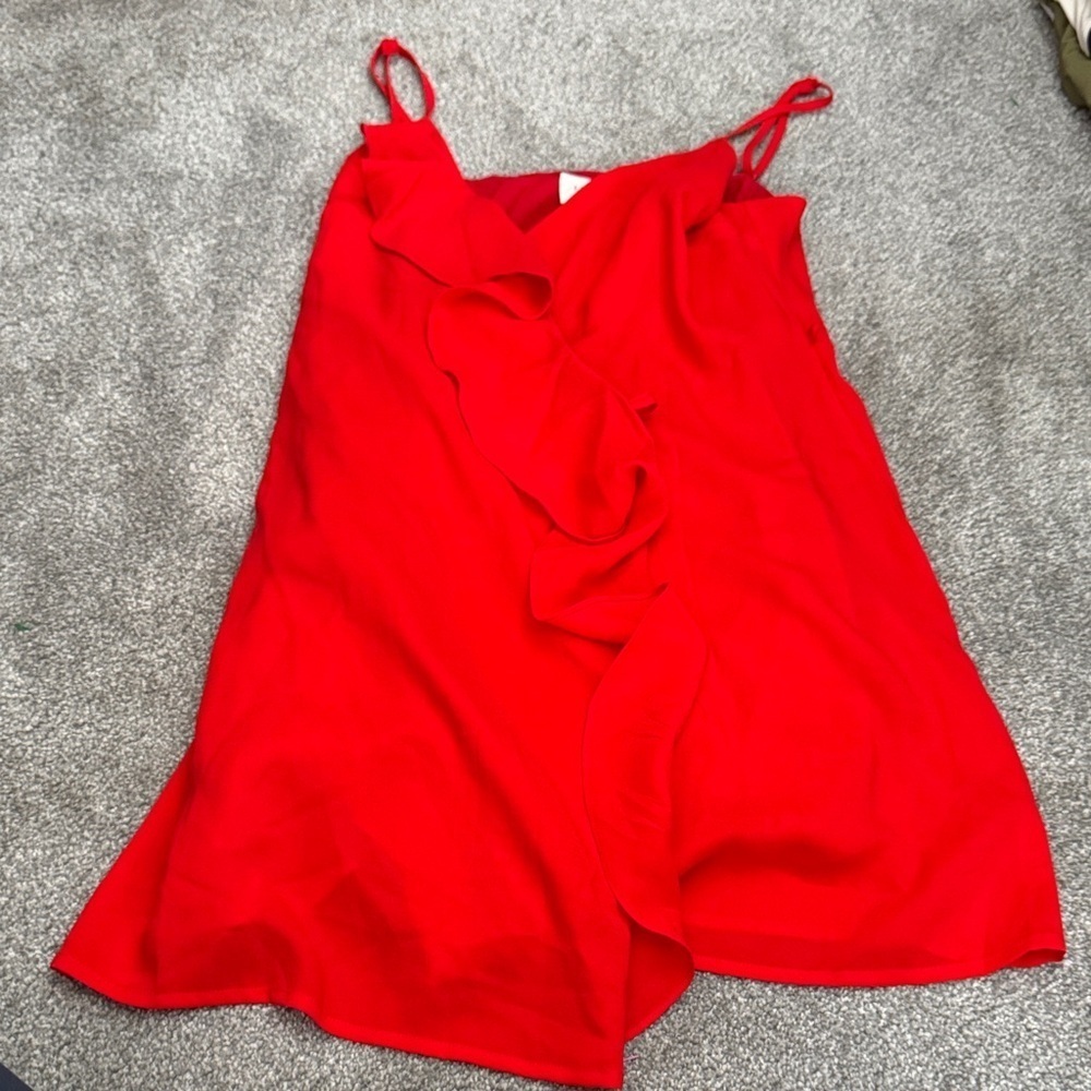 Everly Red Ruffle Super Adjustable Dress